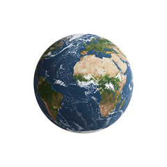 Planet Earth isolated on white background &ndash; world map globe, environment, global unity, and geography concept