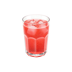Fresh strawberry juice in glass isolated on white background healthy refreshing drink stock image