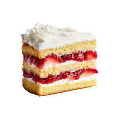 Delicious Slice of Strawberry Shortcake with Whipped Cream