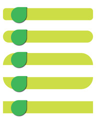 Obraz premium lower third. Set of green eco-friendly banners with leaf-shaped tabs, modern infographic elements for web design and natural concepts.