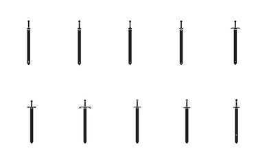 collection of sword symbols with different sword hilts