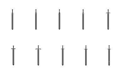 collection of sword symbols with different sword hilts