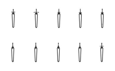 collection of sword symbols with different sword hilts