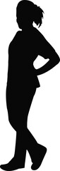  a girl body silhouette vector
