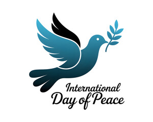 Elegant dove with olive branch symbol of peace, ideal for celebrating International Day of Peace, conveying hope and unity.