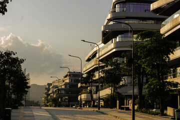 modern office buildings and modern spatial planning in Indonesia new capital city.