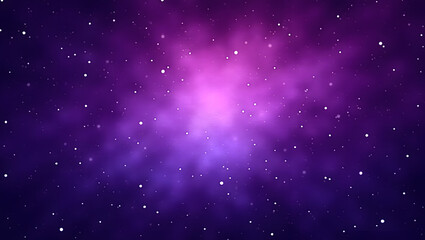 Bright purple star field with cosmic dust and galaxy background