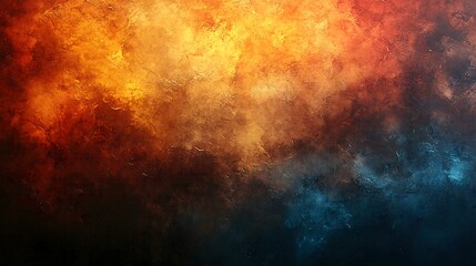 Obraz premium Fiery Abstract Cloudscape A Dramatic Display of Orange, Red, and Blue Hues, Perfect for Copy Space Backgrounds.