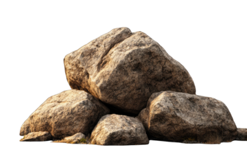 Pile of large, light brown rocks on a dark background