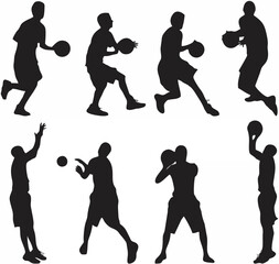 Basketball players dribbling ...