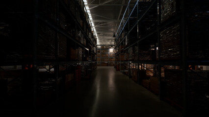 倉庫　産業の影絵