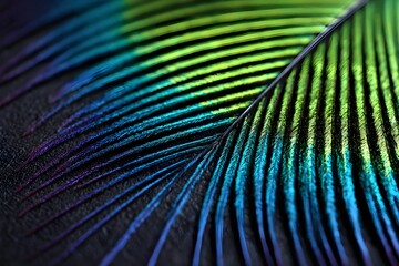 Obraz premium Macro Shot of Peacock Feather Close Up Nature Beauty Exotic Detail and Artistic Colorful Photography Inspiration
