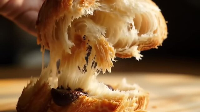 Close-up of a flaky pastry