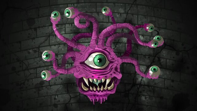 fantasy demon monster beholder with eyes