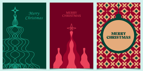 Christmas greeting card template. Religious card design elements.