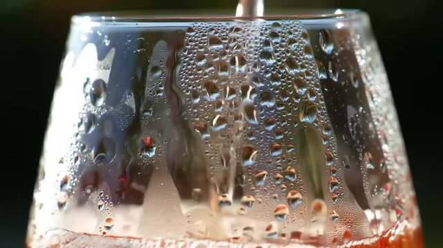 Close-up of a glass with condensation