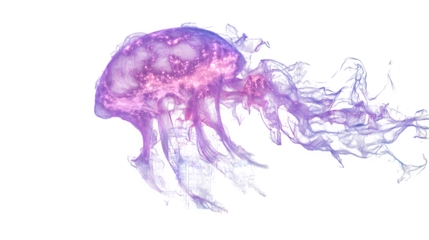 Bioluminescent Jellyfish Form, isolated on transparent background