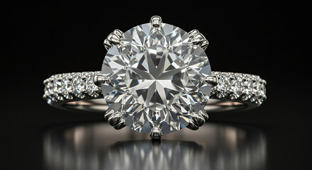 Luxurious Diamond Engagement Ring with Dazzling Brilliance and Sparkling Facets, Perfect for Special Occasions