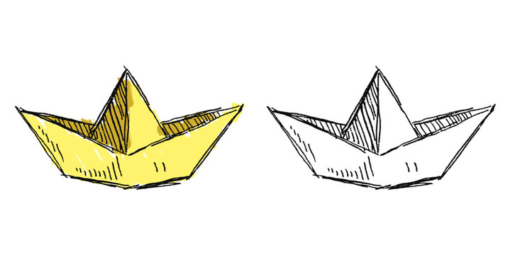 Grunge sketch paper ship vector for creativity, adventure, and journey with a raw, artistic feel. Ideal for illustrating imaginative travel, exploration, and creative concepts.