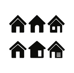 icon set in the shape of a house