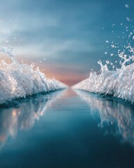 Professional Team Rowing on Water Splashing in Summer Authentic Athletic Focus for Sports Marketing and Outdoor Lifestyle Campaigns