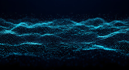 footage Abstract futuristic background with glowing blue digital particle waves and technology concept.