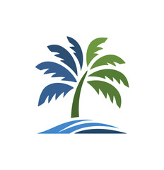 Palm tree on island illustration