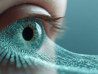 High-Quality AI Coded Identity Eye with Digital Biometric Interface for Modern Tech Marketing and Professional Social Media Campaigns