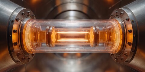 High-Quality Advanced Nuclear Fusion Reactor Chamber with Glowing Plasma Professional Futuristic Energy Innovation for Tech Marketing and Advertising Campaigns