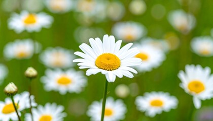 Field of daisies in soft focus