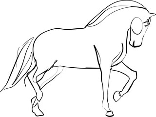 Chinese New Year 2026, the year of the Horse, red and gold line art characters, simple hand-drawn Asian elements with craft (Chinese translation: Happy Chinese New Year 2026, year of the Horse)