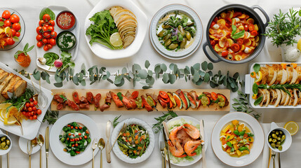 Fototapeta premium buffet food banner mockup variety