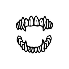 Halloween monster fangs outline drawing © Zen20