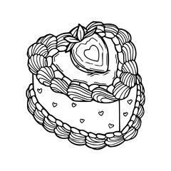 valentine's day cake with whipped cream topping