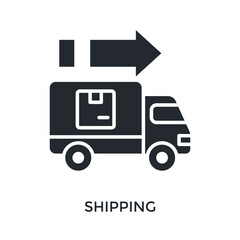 Shipping Icon Glyph Style. Vector Illustration For Graphic Design