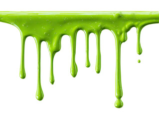Bright lime green dripping viscous substance