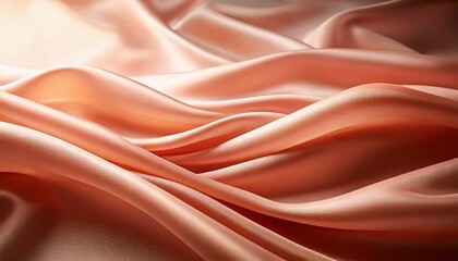 Soft peach fabric waves with gentle light 