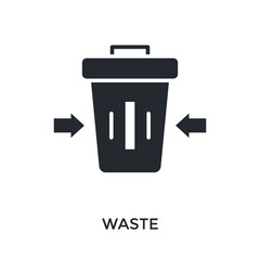 Waste Icon Glyph Style. Vector Illustration For Graphic Design