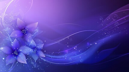 Solid Purple Background with Intricate Lace Pattern on Left Side, Minimalist Vector Graphic Design Asset
