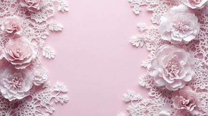 Luxury Purple Lace Texture Background for Feminine Product Packaging Design, Delicate Floral Edging