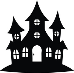 Haunted House Silhouette Icon