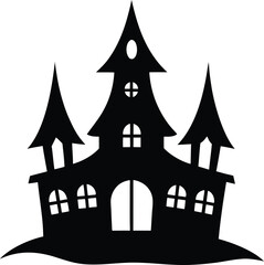 Haunted House Silhouette Icon