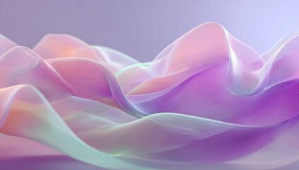 Obraz premium Pastel fabric waves, soft light, studio background, elegant design, website banner