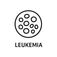 Vector icon minimalist design about leukemia cancer awareness, made in black and white with strong black outline, representing unity, survival, courage, compassion, resilience, healing, strength, hope