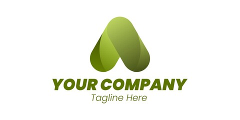 Modern Gradient Green Business Logo with Letter A