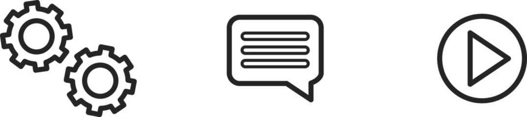 Simple Chat Bubble Icon with Three Lines for Text Message