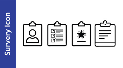 Survey Icon Collections Editable Outline
