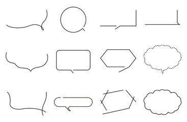 シンプルなあしらいフキダシ12点セット
