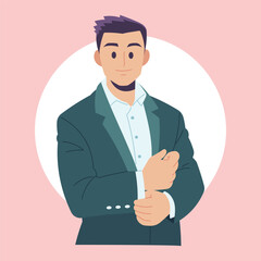 Flat Vector Business Man Illustration