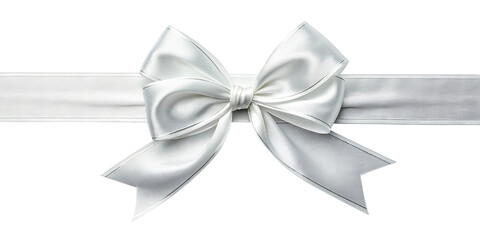 Naklejka premium silver ribbon bow